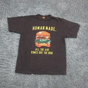 Human Made Shirt Mens Large Black Burger Graphic NIGO STRMCWBY Made in Japan